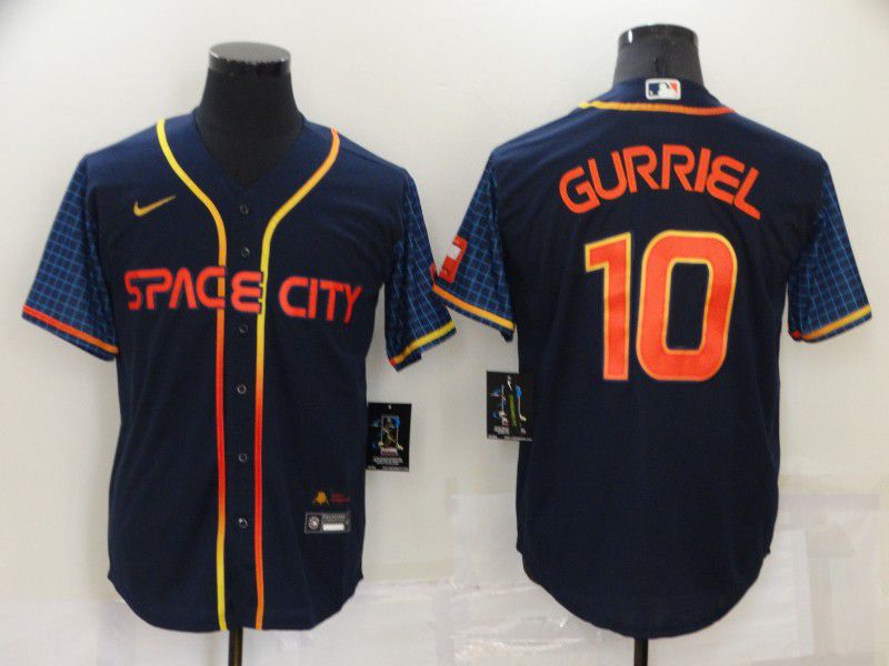 Men Houston Astros #10 Gurriel Blue City Edition Game Nike 2022 MLB Jersey